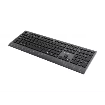 Gembird KB-MCH-06 Slim vadu multimediju tastatūra ar Type-C adapteri, ASV izkārtojums, melna