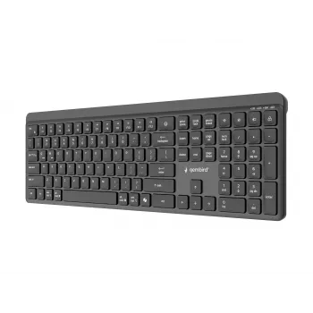 Gembird KB-WPS-03 divu režīmu Pro-Business plāna bezvadu tastatūra, 2.4G + Bluetooth, US izkārtojums, melna
