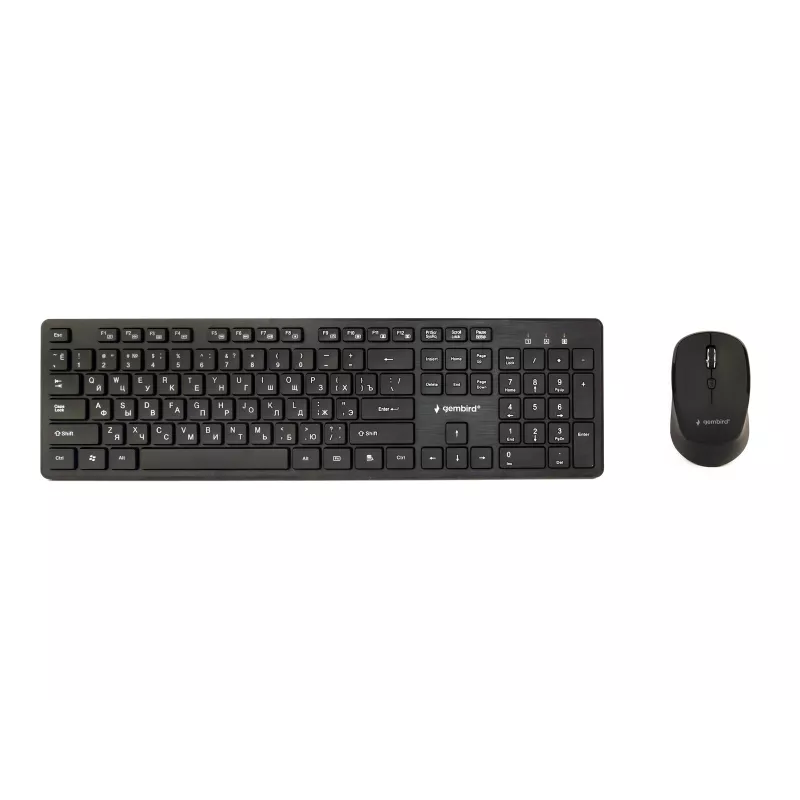 GEMBIRD KBS-WCH-04-RU Bezvadu tastatūras un peles komplekts, krievu izkārtojums, melns