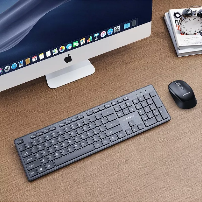 GEMBIRD KBS-WCH-04-RU Bezvadu tastatūras un peles komplekts, krievu izkārtojums, melns