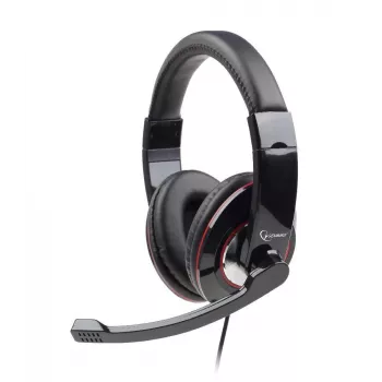 Gembird MHS-001 Stereo austiņas ar skaļuma regulēšanu, vadu, pāri ausīm, melnas