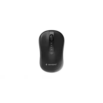 Gembird MUSW2-4B-01 Divu režīmu bezvadu pele (2.4 GHz + Bluetooth 5.0) ar 1600 DPI optisko sensoru, 4 pogām, abpusēja, melna