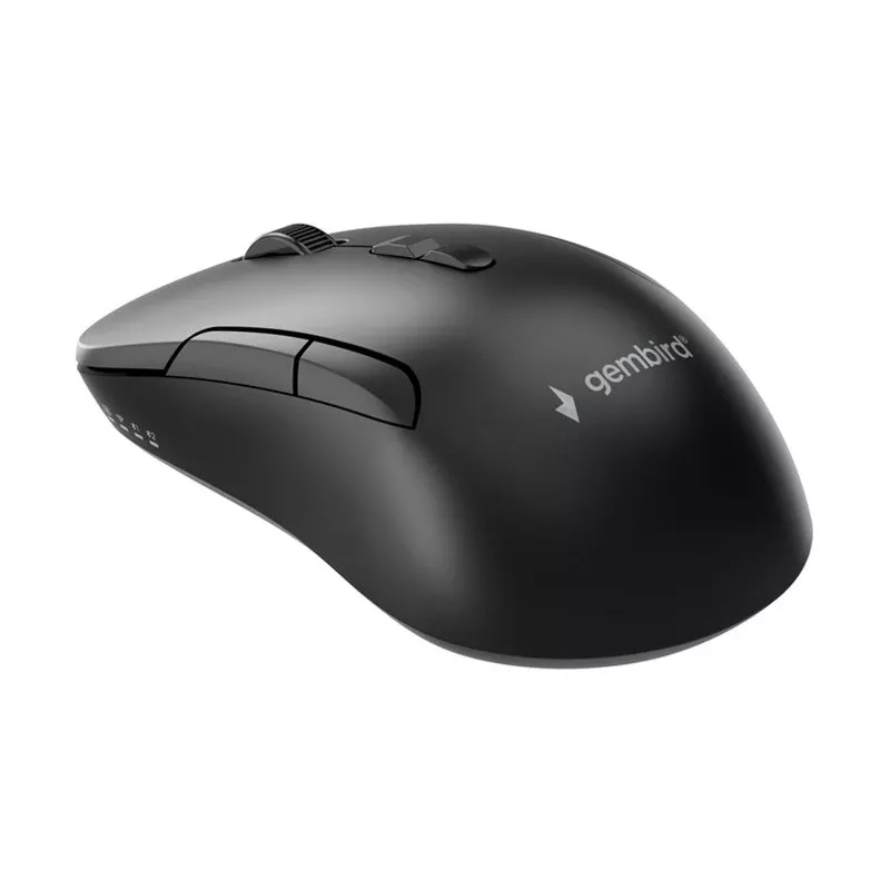 Gembird MUSW2-7B-01 Dual-Mode bezvadu pele (2.4G + Bluetooth), 1600 DPI, 7 pogas, melna