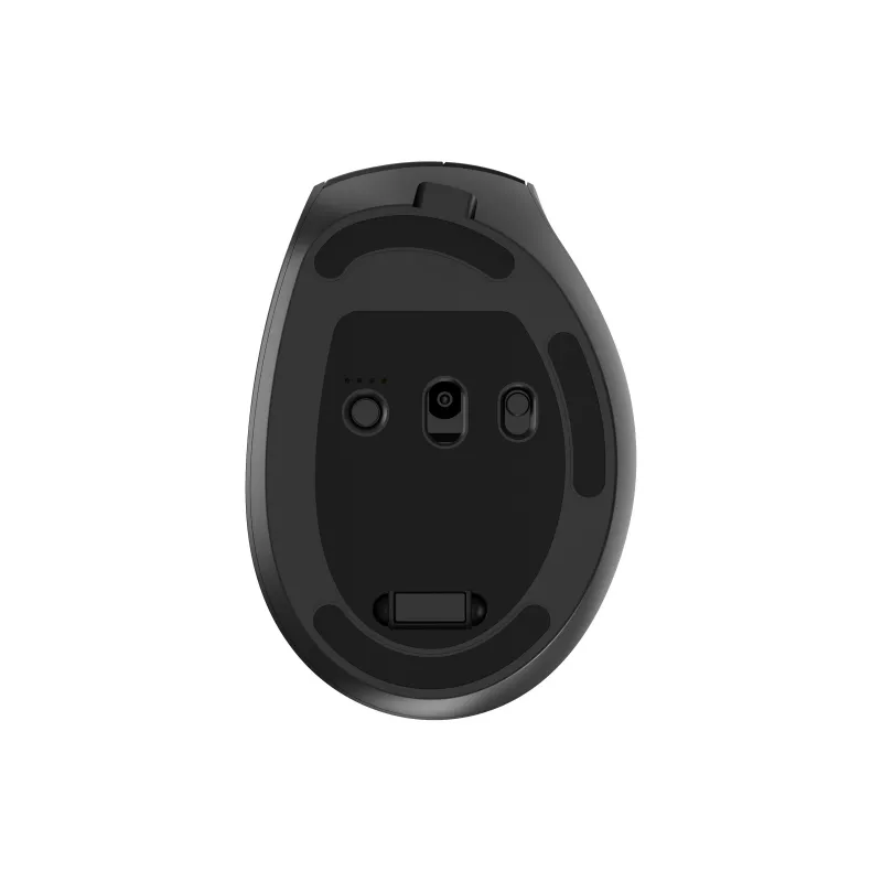 Gembird MUSW3-9B-01 trīs režīmu bezvadu ergonomiskā pele (2,4 GHz + Bluetooth + USB-C), 2400 DPI, 9 pogas, melna