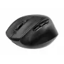Gembird MUSW3-9B-01 trīs režīmu bezvadu ergonomiskā pele (2,4 GHz + Bluetooth + USB-C), 2400 DPI, 9 pogas, melna