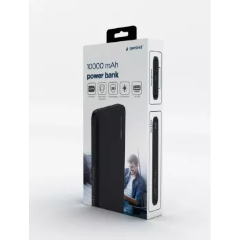 Gembird PB10-01 Pārnēsājamais lādētājs 10000 mAh Melns
