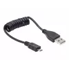 Gembird USB 2.0 kabelis USB-A uz Micro-USB-B 0,6m Melns Spirālveida