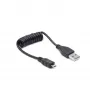 Gembird USB 2.0 kabelis USB-A uz Micro-USB-B 0,6m Melns Spirālveida