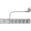 GETFORT 5 kontaktligzdu pārsprieguma aizsargs pagarinātājs ar 2 USB uzlādes portiem, 5 m kabelis, pelēks