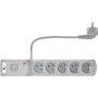 GETFORT 5 kontaktligzdu pārsprieguma aizsargs pagarinātājs ar 2 USB uzlādes portiem, 5 m kabelis, pelēks