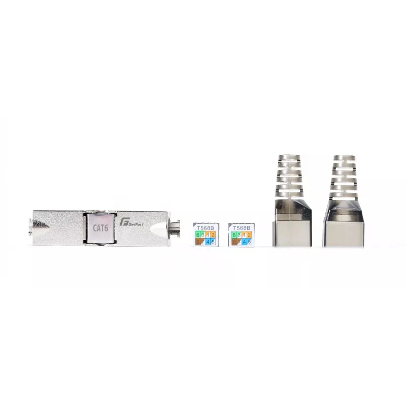 GETFORT 58459 Cat.6 UTP Tool-less RJ45 Keystone Jack, Balts