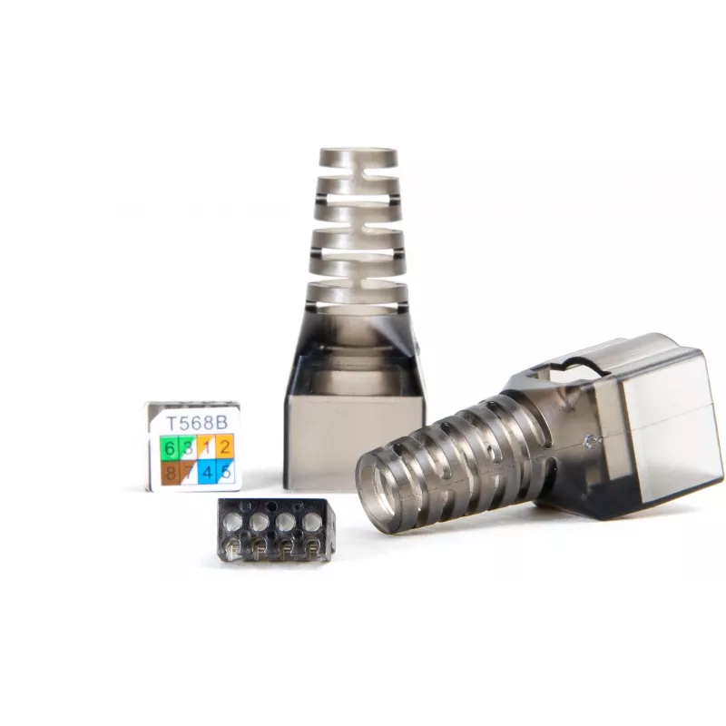GETFORT 58459 Cat.6 UTP Tool-less RJ45 Keystone Jack, Balts