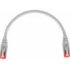 GETFORT Cat.6A S/FTP LSOH komutācijas kabelis 0.25m pelēks