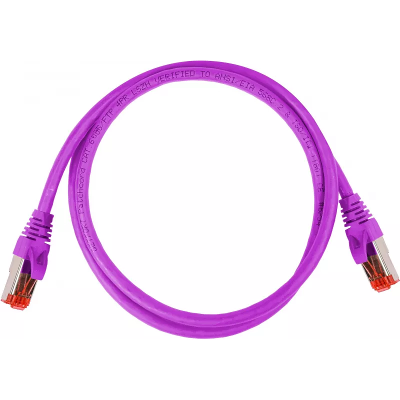 GETFORT Cat.6A S/FTP LSOH patch kabelis 0.5m violets