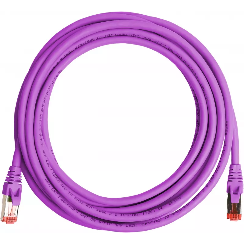 GETFORT Cat.6A S/FTP LSOH patch kabelis 5m violets