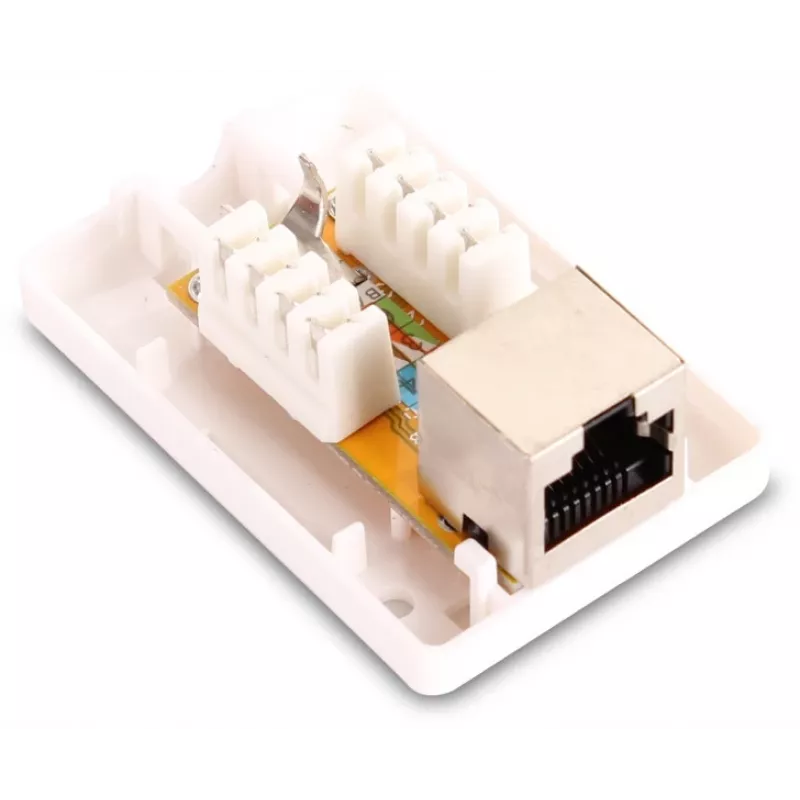 GETFORT GF-1G5EFTP Ekranēts virsmas montāžas RJ45 Cat.5e modulis, balts