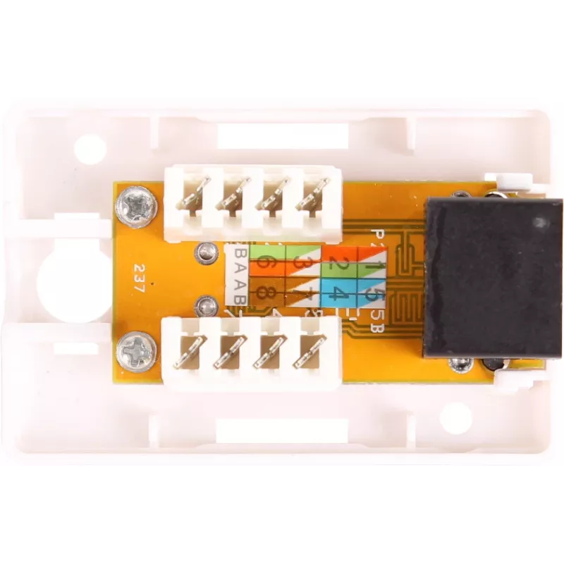 GETFORT GF-1G6UTP virsmas montāžas RJ45 Cat.6 UTP tīkla kontaktligzda, balta