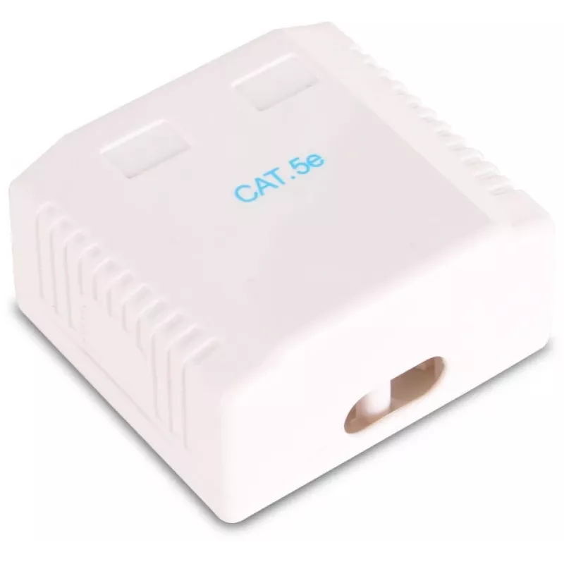 GETFORT GF-2G5EFTP ekranēta virsmas montāžas RJ45 ligzda, 2 porti, Cat.5e, balta