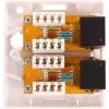 GETFORT GF-2G5EUTP Virsmas montāžas divu RJ45 Cat.5e UTP tīkla kontaktligzda, balta