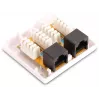 GETFORT GF-2G5EUTP Virsmas montāžas divu RJ45 Cat.5e UTP tīkla kontaktligzda, balta