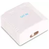 GETFORT GF-2G5EUTP Virsmas montāžas divu RJ45 Cat.5e UTP tīkla kontaktligzda, balta
