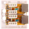 GETFORT GF-2G6FTP ekranēta virsmas montāžas tīkla ligzda, 2x RJ45, Cat6 FTP, balta