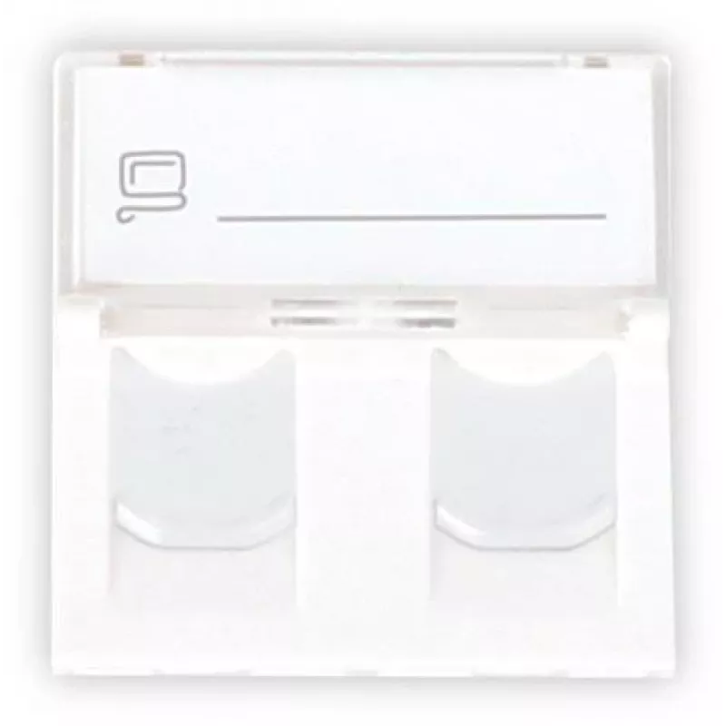 GETFORT GF-2MOD-2G Mosaic 2-Port RJ45 Cat.5e tīkla modulis, 45x45mm, balts