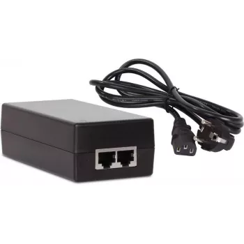 GETFORT GF-48D1000 48W pasīvais PoE injektora adapteris, 100-240V AC uz 48V DC, 10/100 Mbps, 2x RJ45, saderīgs ar IEEE 802.3af/at