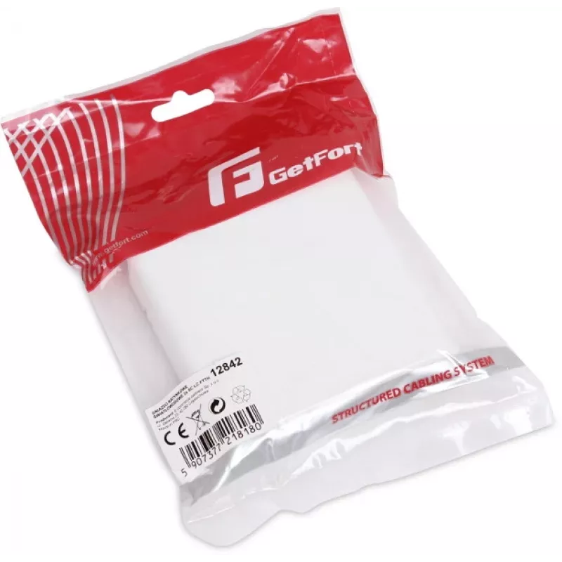 GETFORT GF-FO2P FTTH optiskās šķiedras abonenta kontaktligzda ar SC/APC un LC/APC adapteriem, 2 portu sienas kārba, vienmoda, balta