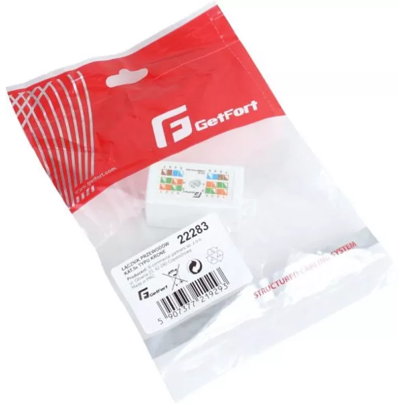 GETFORT GF-LP-5UTP Cat.5e UTP Krone tipa kabeļu savienotājs, bezinstrumentu IDC, balts
