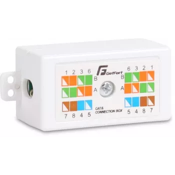 GETFORT GF-LP-6UTP Cat.6 UTP Inline kabeļa savienotājs, Krone tips, Balts