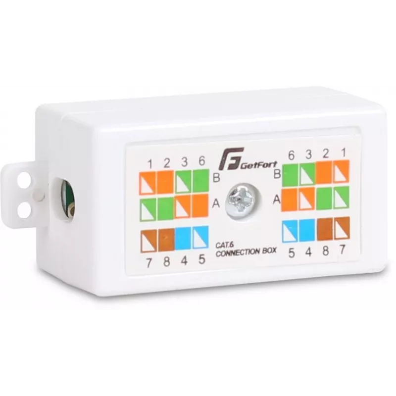 GETFORT GF-LP-6UTP Cat.6 UTP Inline kabeļa savienotājs, Krone tips, Balts