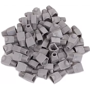 GETFORT GF-OS-RJ45-50 pelēki RJ45 savienotāju aizsarguzmavas, 50 gab., stiepes samazināšana Ethernet kabeļiem