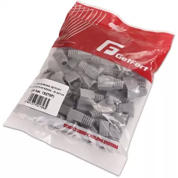 GETFORT GF-OS-RJ45-50 pelēki RJ45 savienotāju aizsarguzmavas, 50 gab., stiepes samazināšana Ethernet kabeļiem