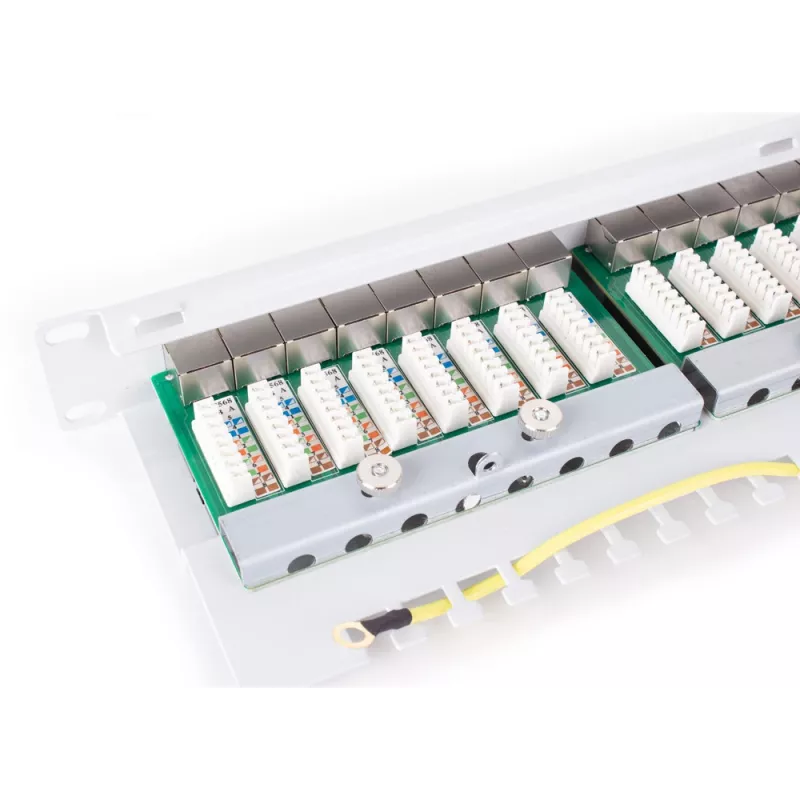 GETFORT PGF-6FTP24-B6-G komutācijas panelis FTP CAT.6 24 portu pelēks 1U statņa montāža