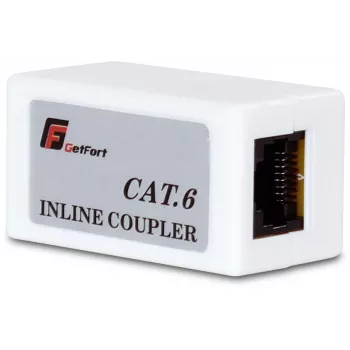 GETFORT RJ45 Cat.6 UTP Inline savienotājs Female to Female Melns