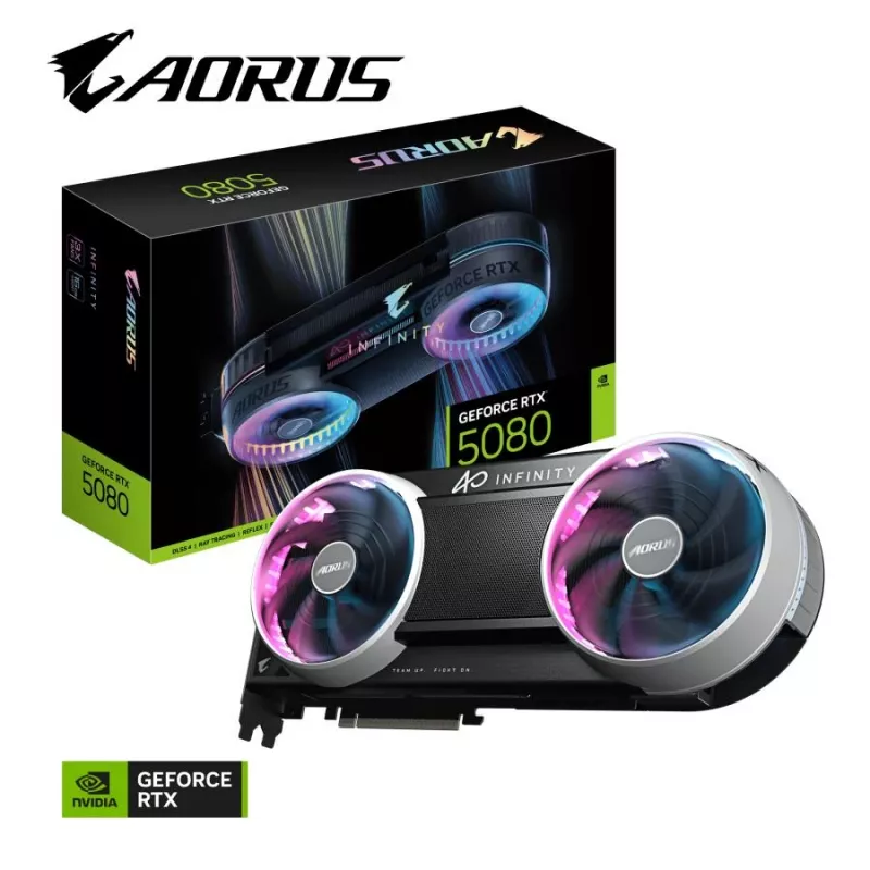Gigabyte AORUS GeForce RTX 5080 INFINITY 16G grafikas karte, 16 GB GDDR7, PCIe 5.0, DLSS 4, RGB Fusion