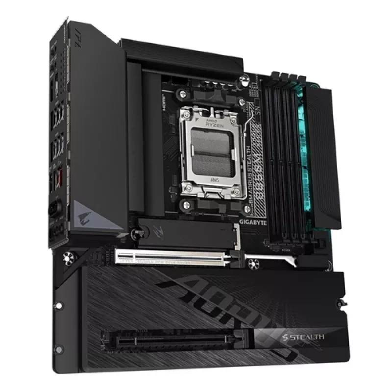 GIGABYTE B850M AORUS STEALTH AM5 Micro-ATX mātesplate, DDR5, 2.5GbE, Wi-Fi 6E, 3x M.2