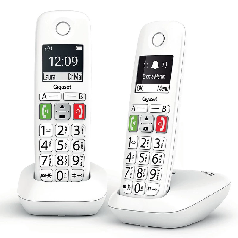 Gigaset E290 bezvadu DECT tālrunis balts