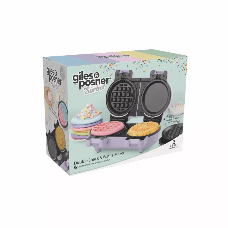 Giles & Posner EK5923GSPPVDE Double Snack & Waffle Maker 900 W Melns/Sudrabs