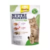 GimCat Nutri Pockets Country Mix Kaķu kārumi 150g – Kraukšķīgas kabatiņas ar mājputnu gaļu, liellopu gaļu un jēru, bagātināti ar taurīnu un vitamīniem