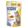 GimCat Nutri Pockets ar sieru 60g – kraukšķīgi kaķu našķi ar krēmīgu siera pildījumu, bagātināti ar vitamīniem un taurīnu