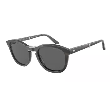 Giorgio Armani vīriešu AR8170-5964B1 Havana acetāta kvadrātveida saulesbrilles ar zilām gradienta lēcām