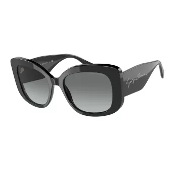 GIORGIO ARMANI SAULES BRILLES AR8150-500111 Vīriešu Melns Acetāta Rāmis Pelēkas Polikarbonāta Lēcas 53/18/140 mm