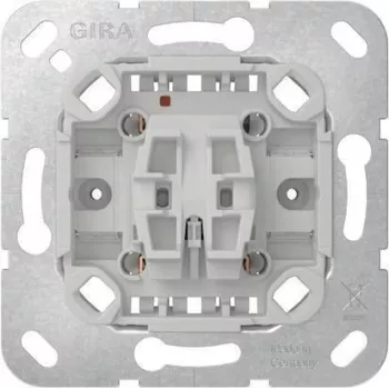 GIRA 381600 pārslēga slēdža ieliktnis, 1 pols, 10 A, 250 V AC, ierīkojams, bez spīlēm, sistēmai 55