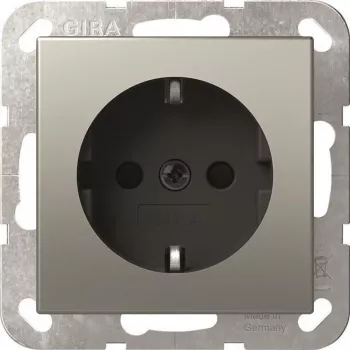 Gira 4188600 SCHUKO System 55 nerūsējošā tērauda kontaktligzdas ieliktnis