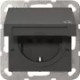 Gira 441428 SCHUKO kontaktligzda ar vāciņu un Safety Plus, System 55, antracīta