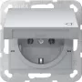GIRA 445426 SCHUKO kontaktligzda System 55 iegremdējamā alumīnija ar vāku, 16 A, 250 V, IP44
