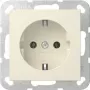 Gira 446601 SCHUKO kontaktligzda iegremdējamā bez naglām System 55 krēmbalta spīdīga