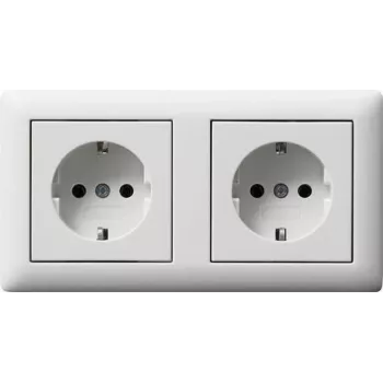 GIRA 479304 SCHUKO 2 ligzdu kontaktligzda ar rāmi, tīri balta